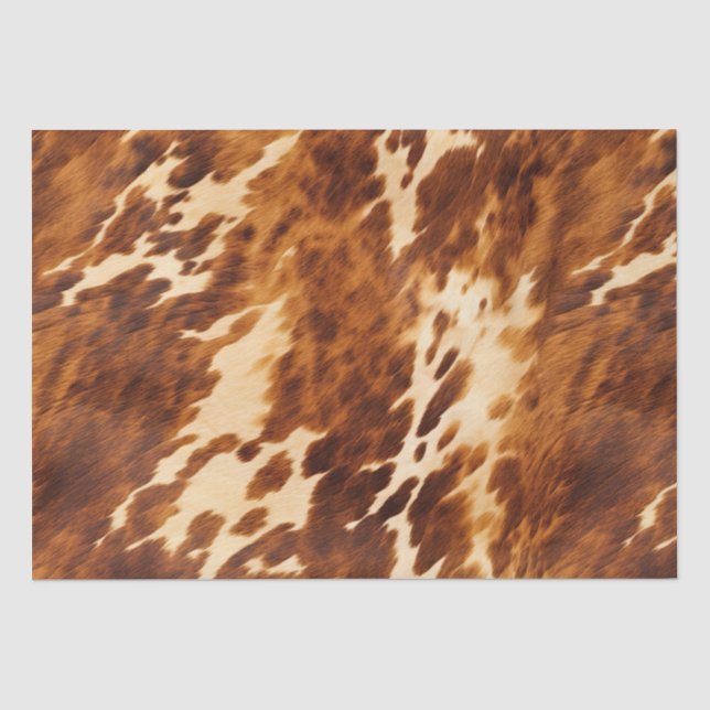 Western Cream Brown Cowhid Seidenpapier (Vorderseite)