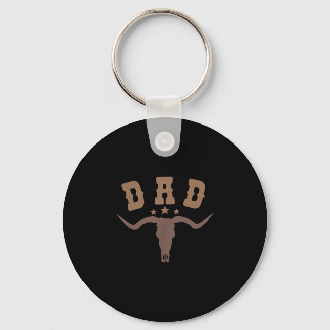 Western Dad First Second Birthday Cowboy Family Ma Schlüsselanhänger (Vorderseite)