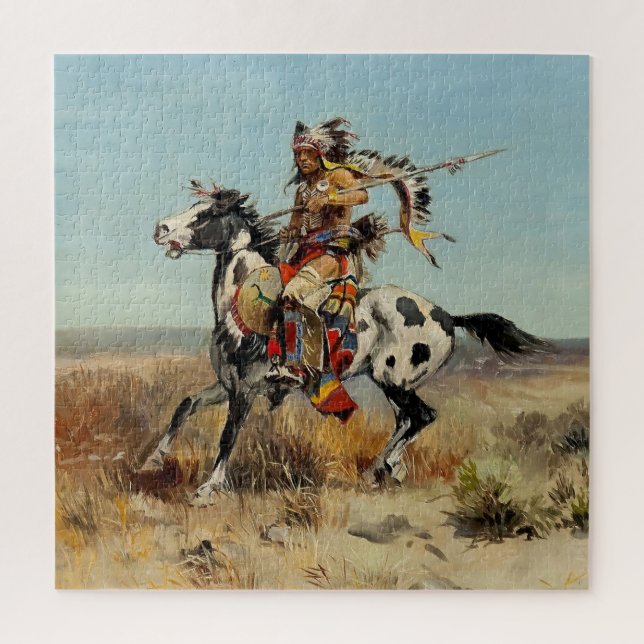 Western "Dakota Chief" Art von Charles M. Russell (Vertikal)