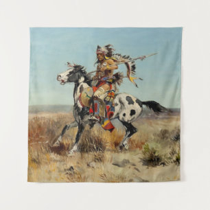 Western "Dakota Chief" Art von Charles M. Russell Wandteppich