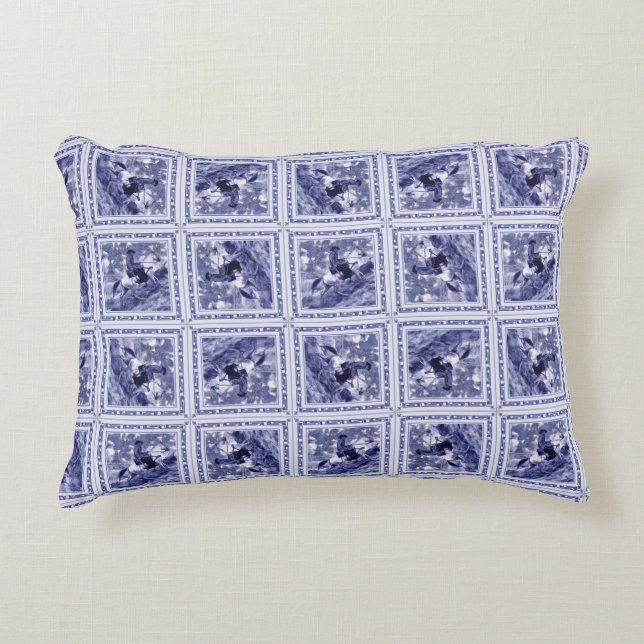 Western Denim Blue Delft Tile  Dekokissen (Vorderseite)