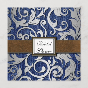 Western Denim & Leather Bridal Dusche Einladungen