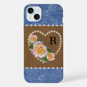 Western Denim, Leder, Perlen und Rose iPhone 15 Plus Hülle