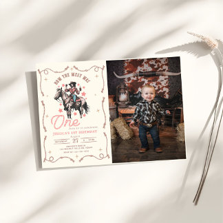 Western: Der Westen war ein Rodeo am 1. Geburtstag Einladung