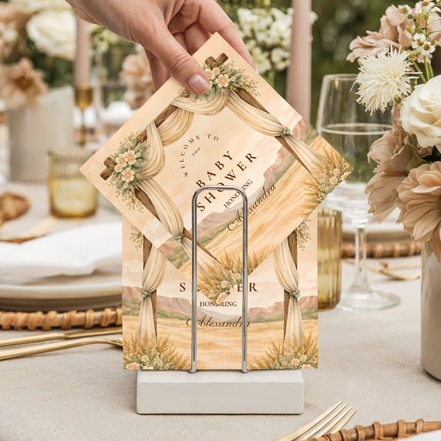 Western Desert Floral Arch Baby Shower Serviette (Von Creator hochgeladen)