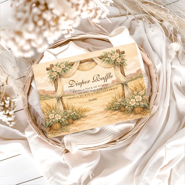 Western Desert Floral Arch Diapper Raffle  Begleitkarte (Von Creator hochgeladen)