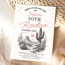 Western Desert Rodeo 30th Birthday Invitation