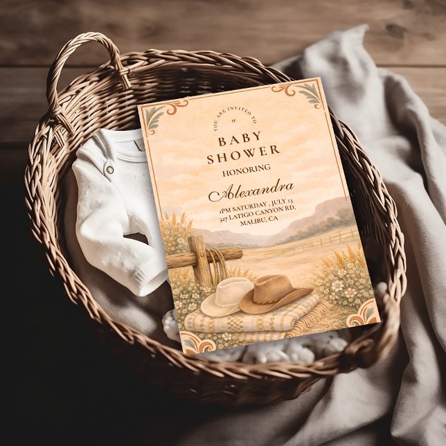 Western Desert Saddle Baby Shower Einladung (Von Creator hochgeladen)