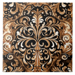 Western-Design in braunem Lederlook-Tan Fliese
