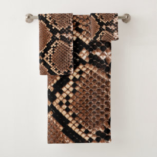Western-Diamondback-Klapperschlangenhaut Badhandtuch Set