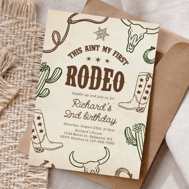 Western Dies ist nicht mein erster Rodeo 2. Geburt Einladung (Von Creator hochgeladen)