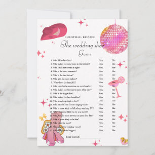 Western Disco Hochzeitsschuh Party Game Card Ankündigung