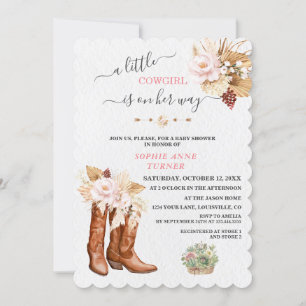 Western Eine kleine Cowgirl Boots Babydusche Einladung