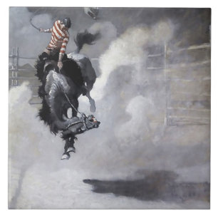 Western "Eine Staubwolke" Kunst von NC Wyeth Fliese