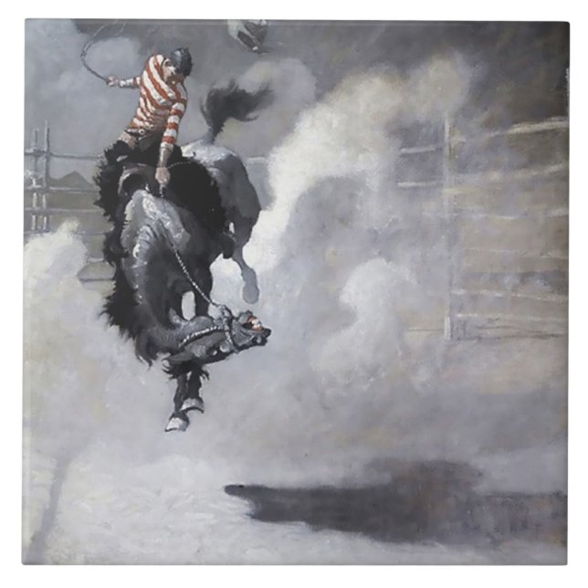 Western "Eine Staubwolke" Kunst von NC Wyeth Fliese (Vorderseite)