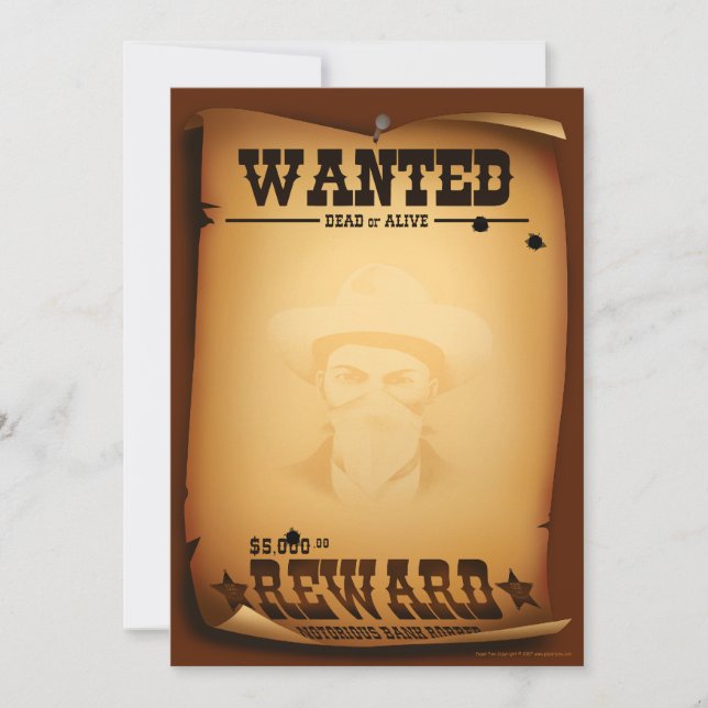 Western Einladungen Gewollt Poster Stationery (Vorderseite)