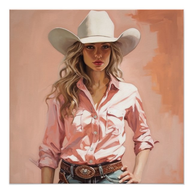 Western Elegance: Cowgirl Wall Art Poster (Vorderseite)