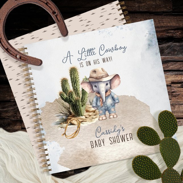 Western Elephant Cowboy Baby shower Livre d'or (Rustic Western Elephant Cowboy Boy Baby Shower Guest Book)