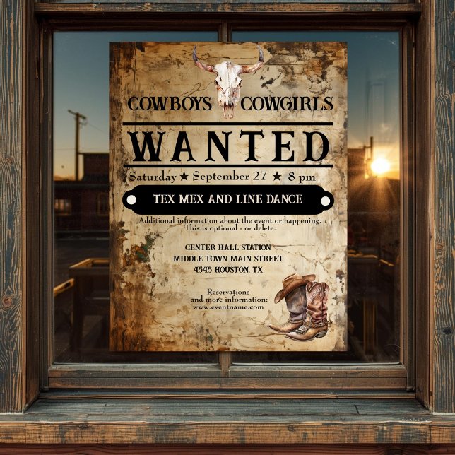 Western-Event-Flyer Flyer (Western rustic event flyer)