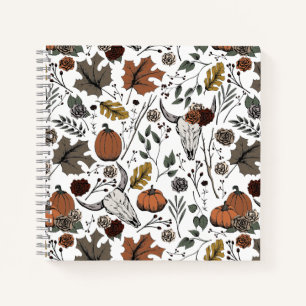 Western Fall Ernte und Kuhschädel Notizbuch
