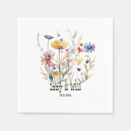 Western Fall Wildblumen Terra Cotta Blue Custom Serviette