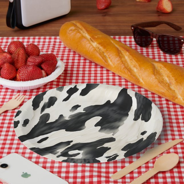 Western Farm Animal Cow Country Pappteller (Picknick)