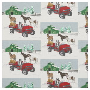Western Farm Horse Ranch Red ATV Dog and Stall Stoff