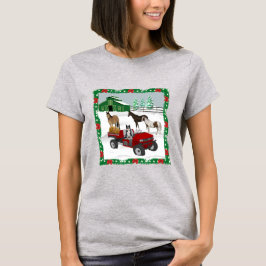 Western Farm Horse Ranch Red ATV Dog and Stall T-Shirt