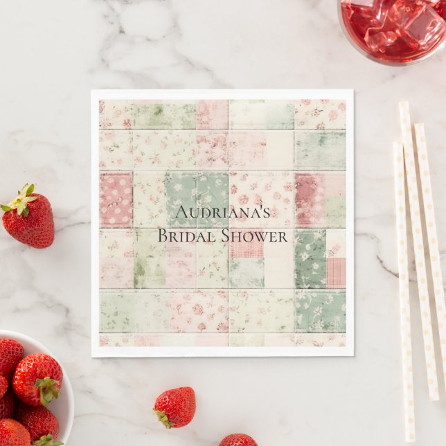 Western Farm Minze rosa Blumenmuster Serviette (Beispiel)