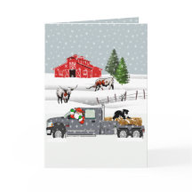 Western Farm Ranch Santa Cattle and Dog Weihnachte