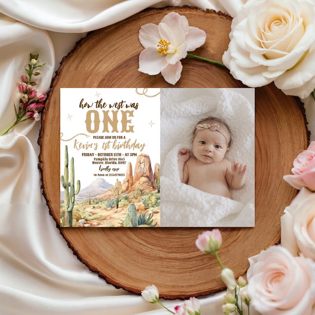Western First Birthday Photo Invite Einladung (Von Creator hochgeladen)