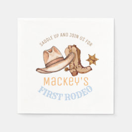 Western First Rodeo Geburtstagsparty Boy Serviette