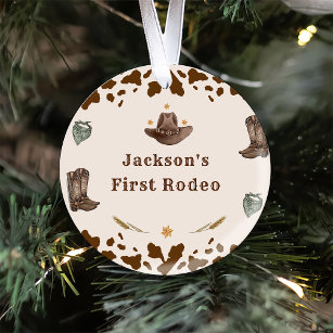 Western First Rodeo Party Keramik Ornament