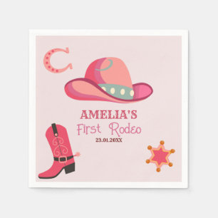 Western First Rodeo Wild West Cowgirl 1. Geburtsta Serviette