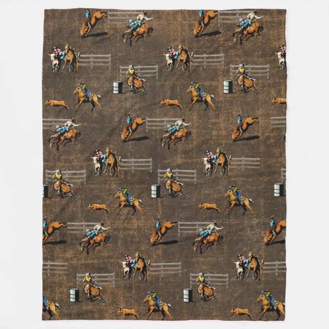 Western Fleece Blanket Rodeo Veranstaltungen auf b (Vorderseite)