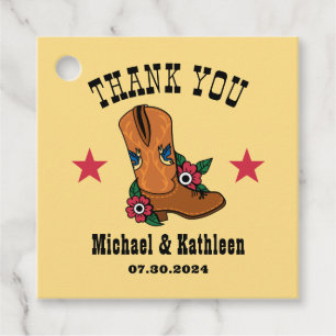 Western Floral Cowboy Boot Rustikale Landhochzeit Geschenkanhänger