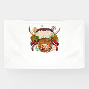 Western Frohe Weihnachten Hochland Kuh Xmas Farm A Banner