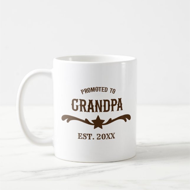 Western für Großvater im gewohnten Jahr braun Kaffeetasse (Links)