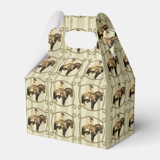Western Gastgeschenk oder Geschenkboxen Vintag Cow Geschenkschachtel (Vorderseite)
