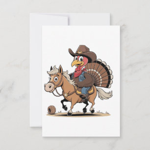 Western gekocht Türkei Erntedank Cowboy Cowgirl Dankeskarte
