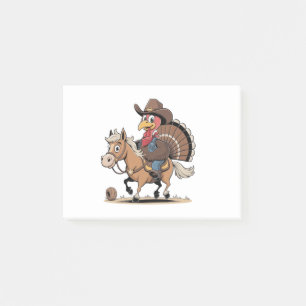 Western gekocht Türkei Erntedank Cowboy Cowgirl Post-it Klebezettel