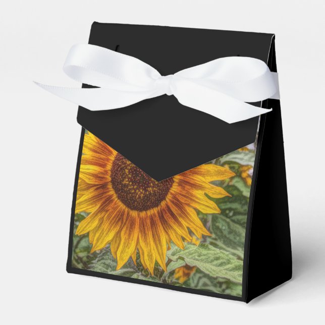 Western Gelbblütenhochzeit Geschenkschachtel (Vorderseite)