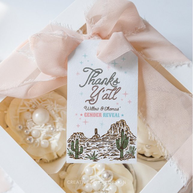 Western Gender Reveal Cowboy oder Cowgirl Geschenkanhänger (Von Creator hochgeladen)