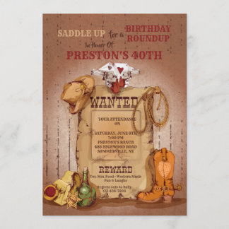 Western Gewollt Poster-Einladung Einladung