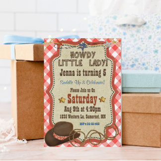 Western Girl Birthday Einladung