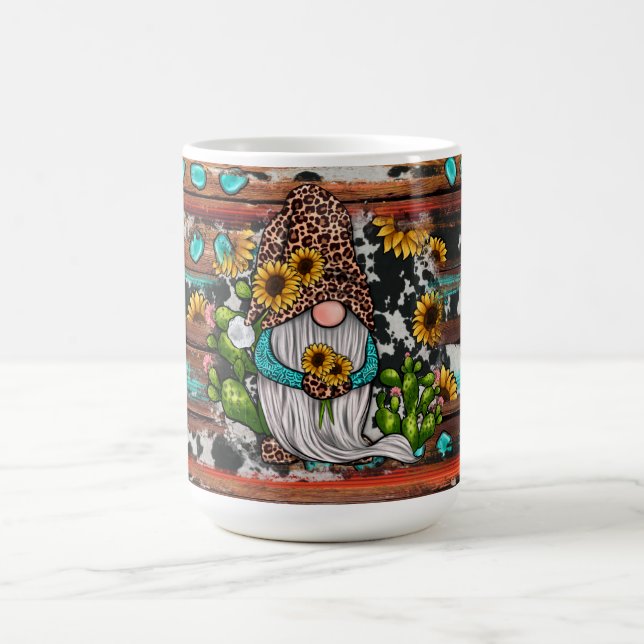 Western Gnome Sonnenblumen Türkis Stones Kaffeetasse (Mittel)