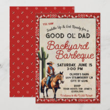 Western Good Ol'Vater Barbeque Einladung