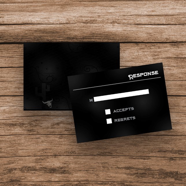 Western Goth Wedding Stationery Response Card RSVP Karte (Response Card for Western Gothic Wedding Invitation Suite)
