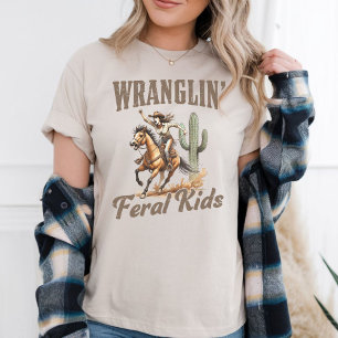 Western Grafik T-Shirt - Wilde Kinder bändigen Tri-Blend Shirt