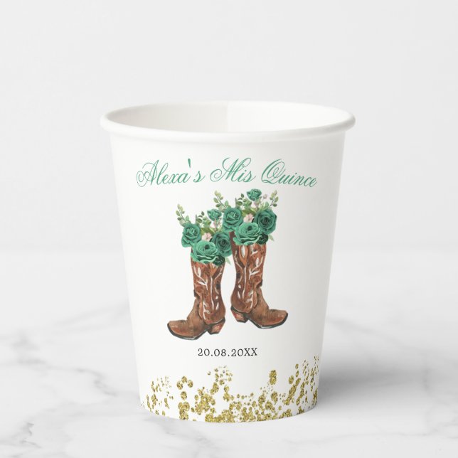 Western Green Hunter Charra Mis Quince Paper Cup Pappbecher (Links)